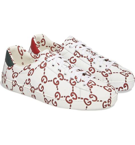 gucci white ace red gg|ace leather gucci sneakers.